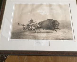 More large framed Native American engravings.