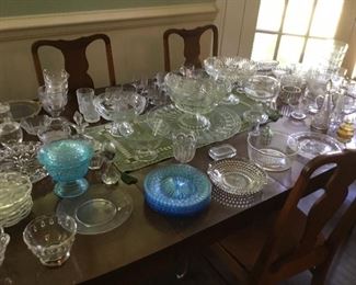 2nd smaller dining room table with glassware