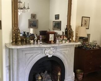 The mantle in the West Parlor.