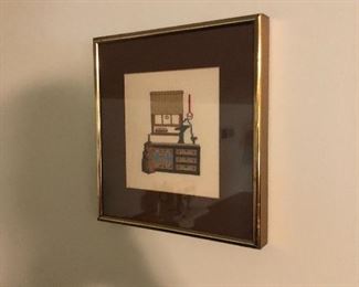 Needle work framed art 