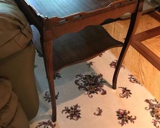 Antique Mahogany tall and table aka “married wood” 