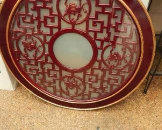 LARGE ASIAN WALL DECOR. PLUGS IN AND PROJECTS LIGHT.
