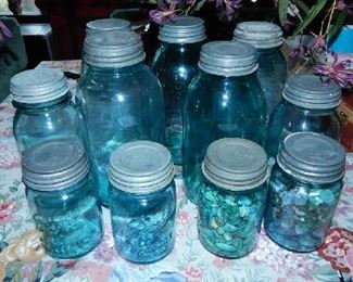 ANTIQUE COLORED CANNING JARS COLLECTION