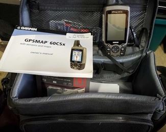 409: Garmin GPS Map 60CSx in Bag
Garmin GPS MAP 60CSx 64 st worldwide handheld GPS with worldwide basemap, preloaded with TOPO 100K including full US, Alaska, Hawaii and Puerto Rico. Built-in 3-axis tilt-compensated electronic compass, wireless waypoint sharing, and smart notification. Comes in clean, nicely kept AMBICO storage bag.