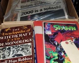 418:
Wide variety of books, DIY, comic vintage books, magazines, newspaper, Time/Life nature book set
A very wide collection of books and reading materials for the eclectic type! From dictionaries to historical books, DIY guides to comic books, magazines and newspapers.... Among them are a vintage set of 1960's Time Life nature library books - a major book lovers vintage find!!