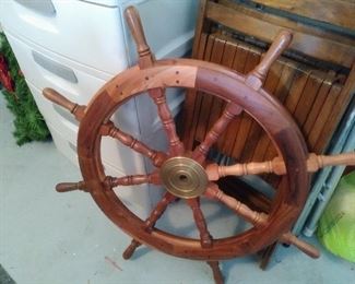 Antique ship wheel