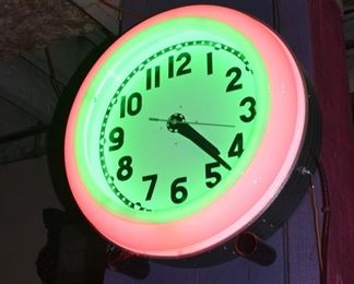 Neon Store Clock