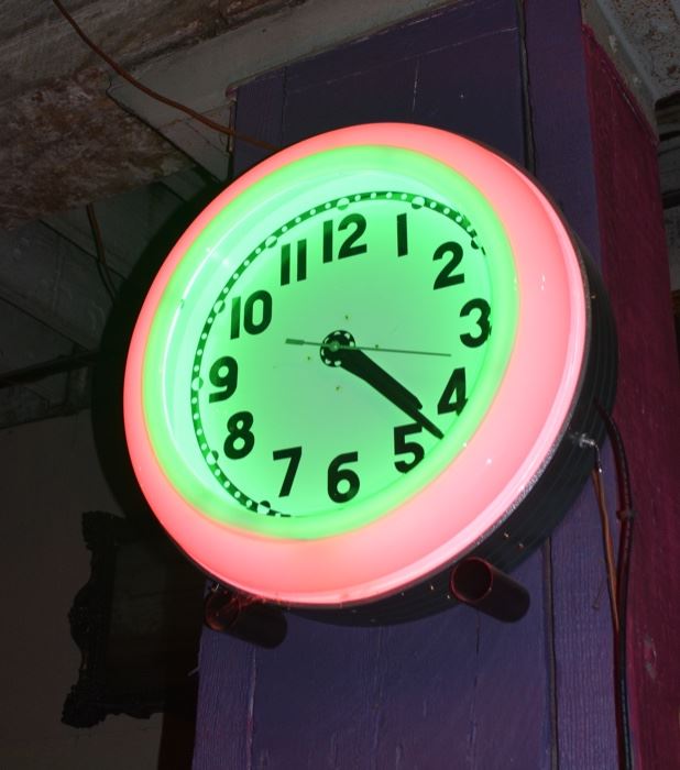 Neon Store Clock