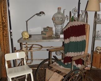 Quack Medical Items, Antique Wheelchair 