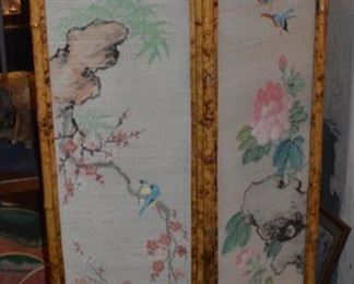 Asian Screen, Hand Painted