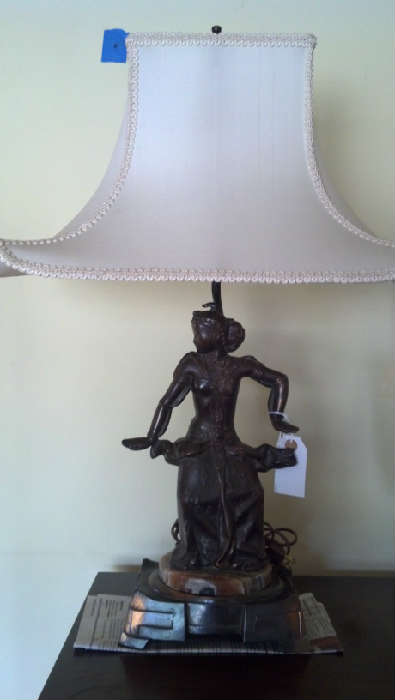 ***G-O-R-G-E-O-U-S***Antique Figural Bronze Lamp-