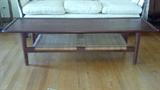 ****VINTAGE MID-CENTURY MODERN TEAK COFFEE TABLE WITH **BEAUTIFUL CANING****