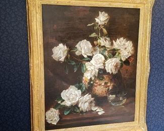 Original Floral Still life oil on canvas by Mathias Alten (1871 - 1938).  Signed LR, dated 1909. Approx 28" x 22". Fresh to the market (never been out of family since purchased from artist).