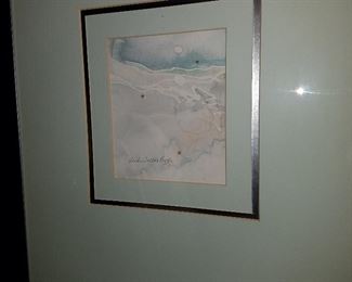 Framed artwork, signed