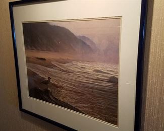 Seascape print by the late West Michigan artist, Armand Merizon. Dated 1893.