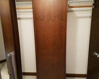 Storage cabinet in closet