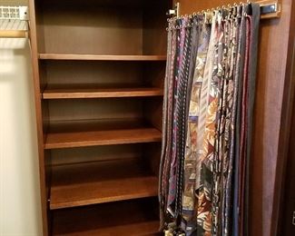 Storage cabinet, displaying ties