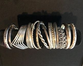 Sterling silver bangle bracelets