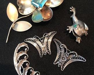 Sterling silver pins