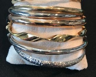 14K yellow and white gold bracelets