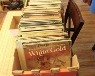 LPs - mostly classical, classic rock (some Bob Dylan in there), pop and some folk), also have a box of 45s, which are mostly rock. 
