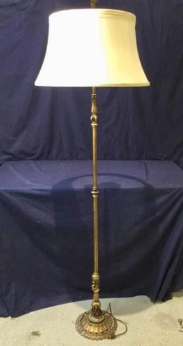 Vintage Ornate Gold Floor Lamp https://ctbids.com/#!/description/share/186703