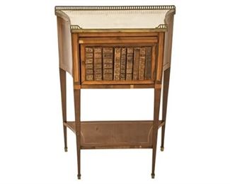 14. Antique Louis XVI Style Faux Livre Side Table