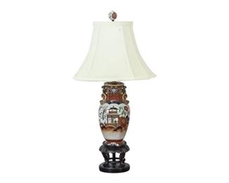 17. Antique English Ironstone Imari Urn Table Lamp