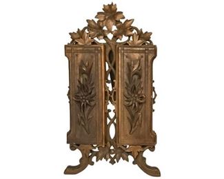 34. Carved Wood Black Forest Style Table Top Picture Frame