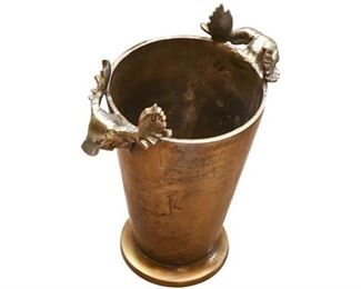 41. Decorative Brass Moose Head Vase