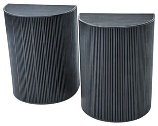 48. Pair of Demilune Reeded Console Tables