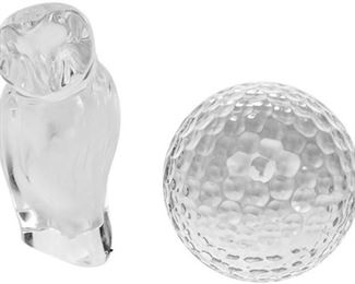 63. Lot of 2 Glass Paperweights