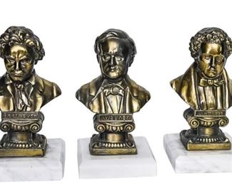 70. Set of Three 3 Decorative Busts of Composers