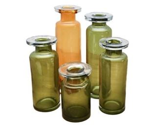 81. Lot Five 5 Glass Apothecary Style Bottles