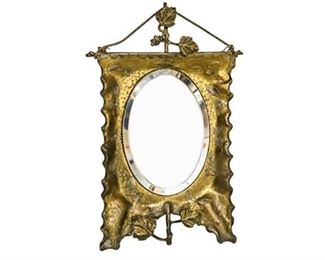 85. Brass Victorian Oval Ladys Dresser Mirror