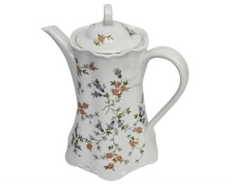 90. Floral Porcelain Chocolate Pot