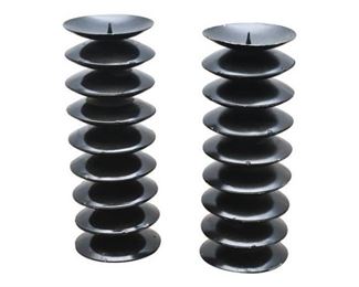 94. Pair of Disc Form Metal Candlesticks
