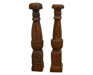 114. Pair of Wooden Candleholders