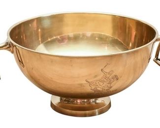 129. Equestrian Theme Brass Trophy Bowl