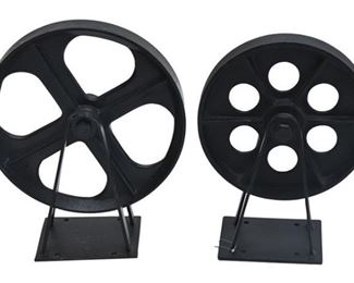 138. Lot of Two 2 Industrial Metal PullysWheels
