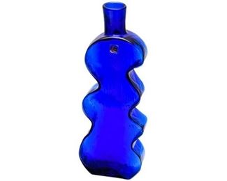 145. Cobalt Blue BLENKO Art Glass Bottle