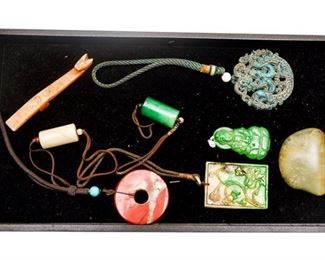 151. Mixed Lot Eight 8 Vintage Carved Jade Articles