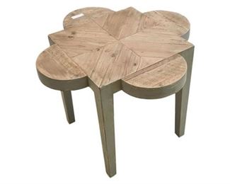 166. Contemporary Wooden Clover Leaf Side Table