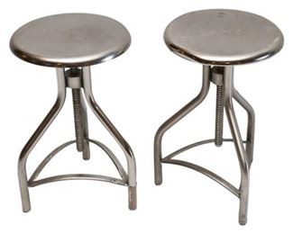 168. Pair of Stainless Steel Industrial Style Stools