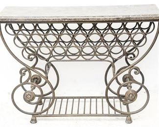178. French Style BakersWine Rack Unit wFaux Marble Top
