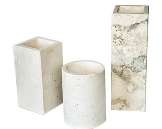 181. Lot of Three 3 Contemporary Marble Vases