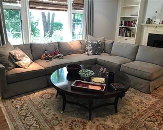 Stickley sectional sofa, Barbara Barry for Baker coffee table