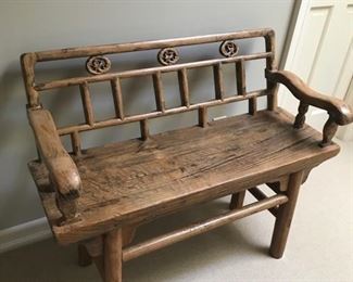 Oriental carved bench