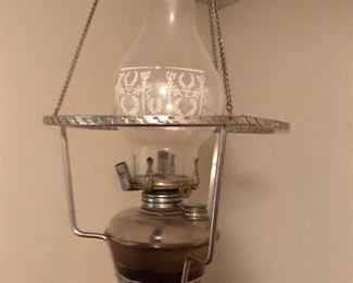 hanging kerosene lamp