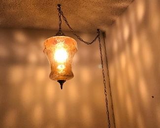 Amber hanging light retro